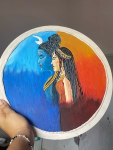 Wooden Acrylic Painting With Clay