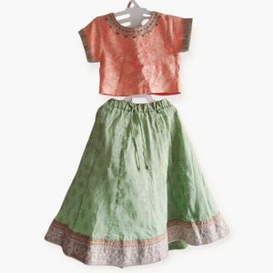 Kids Lehenga Pink Green