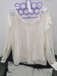 PROJECT EVE High-Neck Lace Top with Camisole