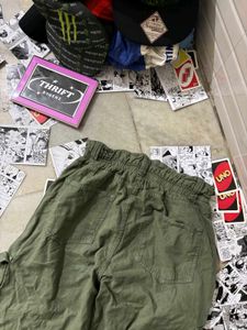 Bershka Olive Green Cargo Pants