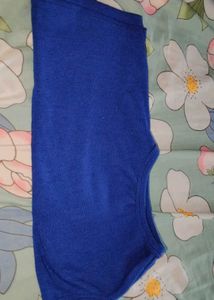 Blue Cold Shoulder Top