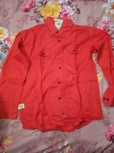 Orange Button-Down Shirt