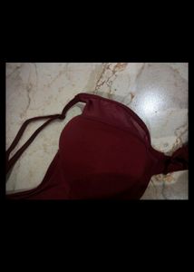 Maroon Sweetheart Bra Padded