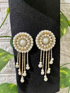 White Pearl Earrings