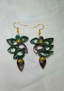 paper Quilled Leaf Earrings quilling boho western