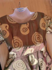 Elegant Brown Patterned Dress