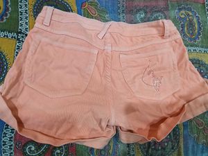 Peach Denim Shorts