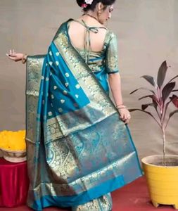 Blue Banarasi Kanjivaram Silk Saree