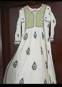 Embroidered White Kurta