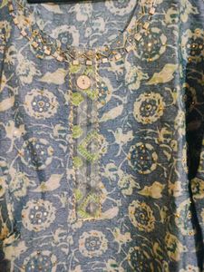 Floral Print Kurti Pajama Set