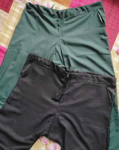 Black &amp; Green Casual Pants