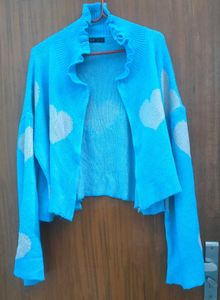 SHEIN Blue Heart Cardigan