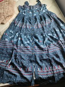 Bombay Paisley Navy Blue Tiered Dress