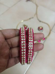 Pink Thread Jewellery Set 💓