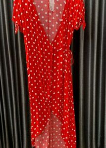 H&amp;M Red Polka Dot Wrap Dress