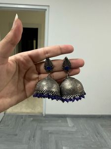 Antique Oxidised Silver Earrings - Set of 2 Pairs