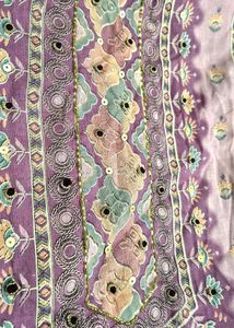 Lavender Printed Unstitched Suit Pure Cotton 100%