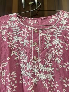 Pink Embroidered Kurta