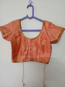 Pink &amp; Gold Sari Blouse