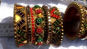 Multicolour Colorful Indian Bangles Set