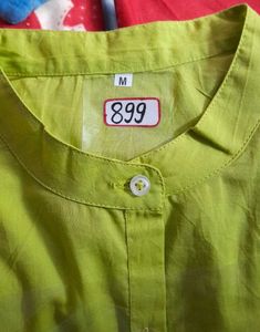 Lime Green Embroidered Kurti Set