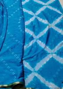Bandhani Blue Saree
