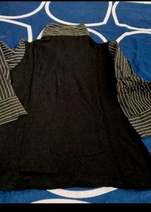 Striped Sleeve Knit Top