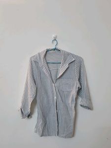 Striped Button-Down Fitted Shirt