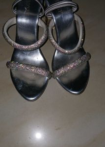Sparkly Silver Heels