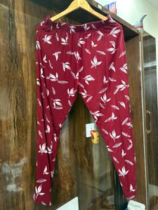 Red Leaf Print Co-ord Set - Tunic &amp; Pants