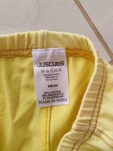 Yellow JusCubs Pants For Girls