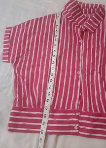 Vintage Pink Striped Top