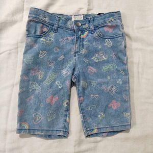 Cute Printed Denim Shorts