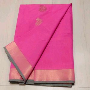 Pink Cotton Saree
