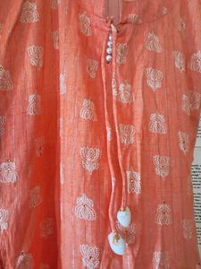 Peach Cotton Kurta