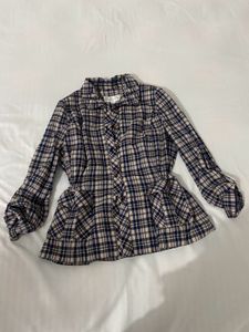 Cute Plaid Peplum Top