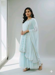 Elegant Sky Blue Kurta Set