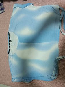 Blue & White Tie-Dye Top
