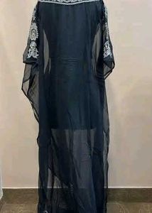 STONE WORK BLACK NET KAFTAN