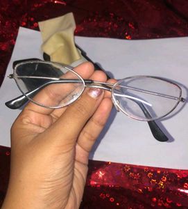 Cat Eye Y2K Silver Frame Glasses