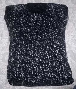 Black & White Abstract Print Top