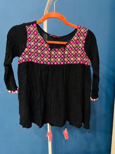 Black Boho Top