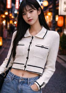 Stylish Cropped Knit Cardigan