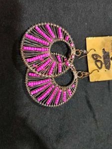 Pink Beaded Earrings