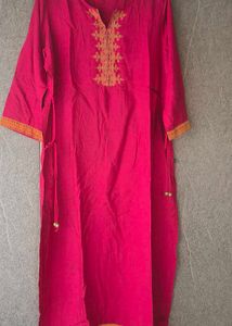 Pink Embroidered Kurta