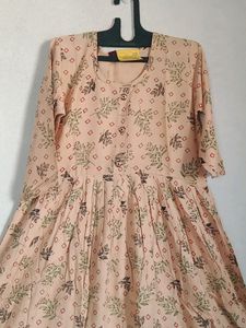 Biscuit Colour Anarkali Kurti