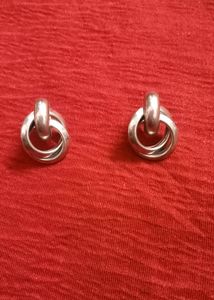 Crunchy Fashion Silver Hoop Earrings, Stylish Eari