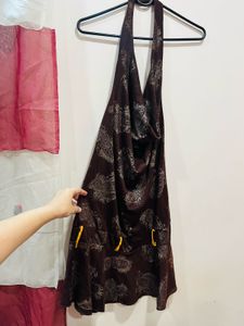 Brown Cowl Neck Beautiful Dress