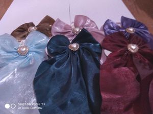 Shimmering Heart Hair Bows Set Of 2