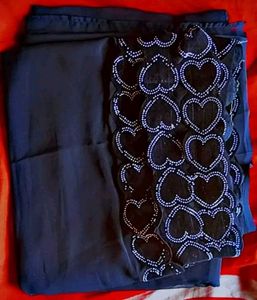 Elegant Navy Black Saree